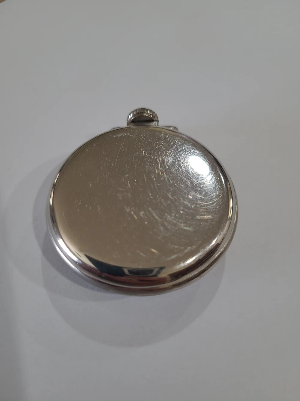 Vintage Westclox Bull's Eye Silver Tone Pocket Watch  White Dial Manual Wind USA